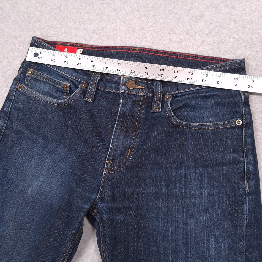 American Giant Dakota Jeans Men 32x32 (31x31) Dark Slim Straight Stretch Denim - Picture 3 of 13